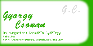 gyorgy csoman business card